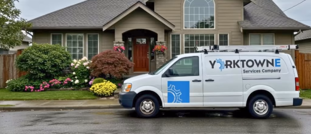 Yorktowne Services van parked outside a member's home
